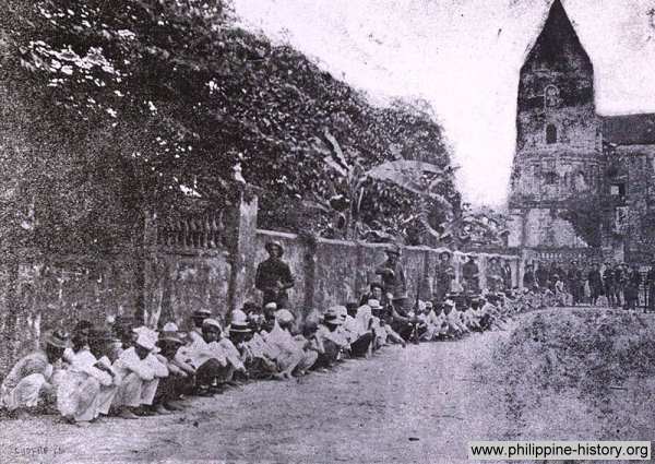 Filipino POWs near San Miguel Cathedral in Manila